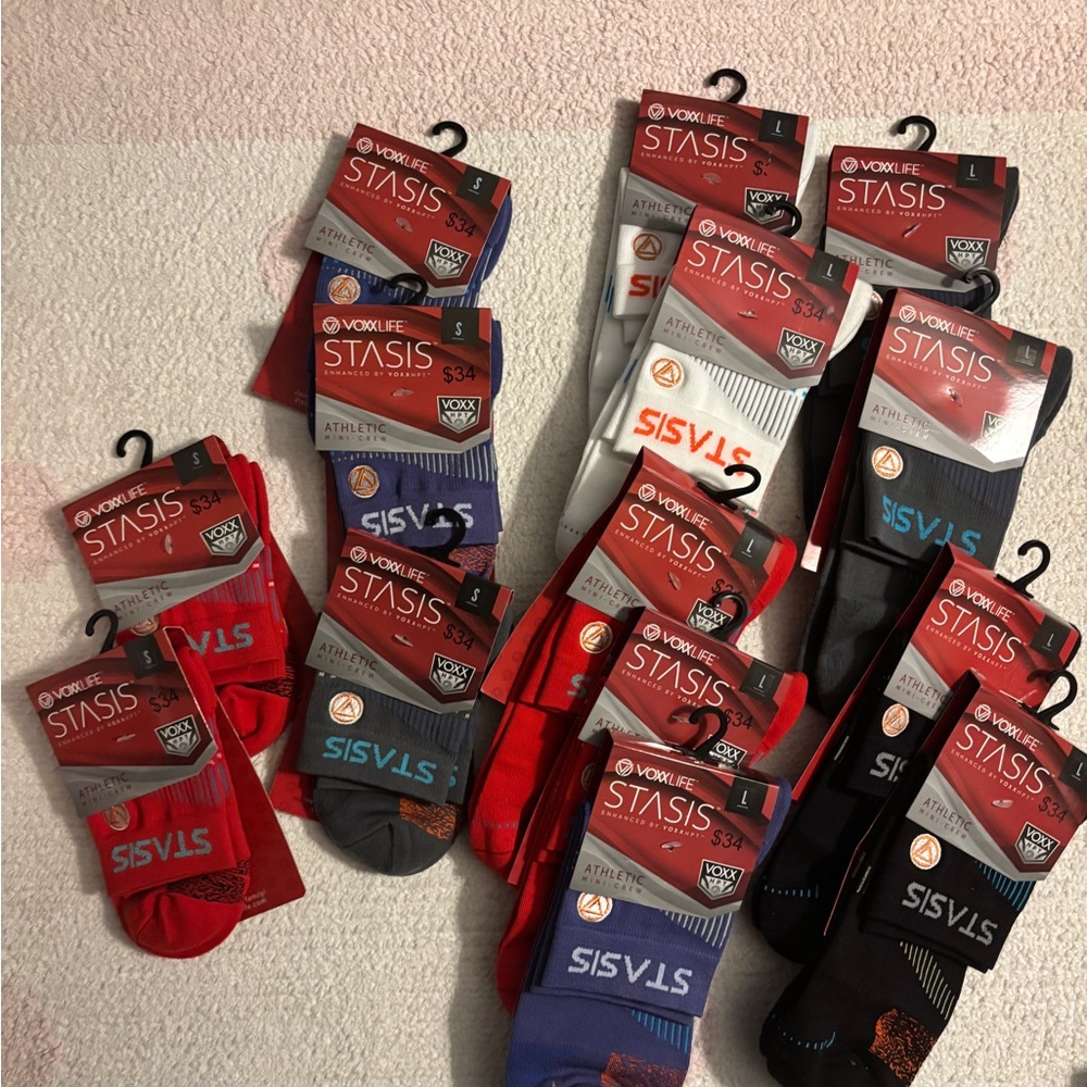 VoxxLife Stasis Black Athletic Mini Crew Socks - Picture 3 of 3